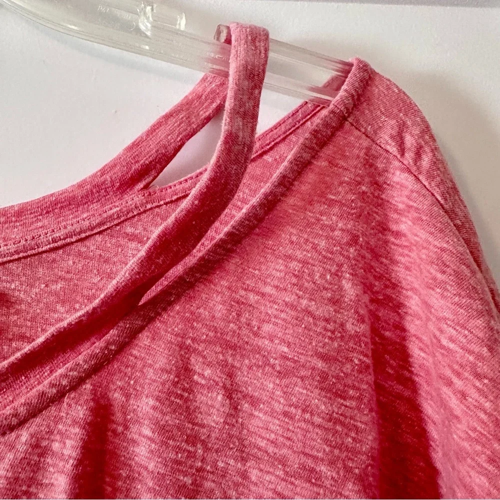 Style & Co Coral Cold Shoulder Knot Front Top Short Sleeve Size XXL - Picture 4 of 7
